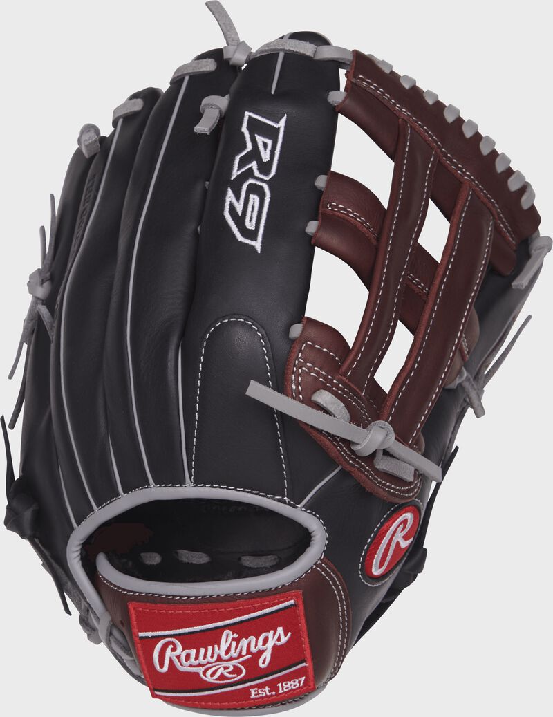 R93029-6BSG 12.75-inch R9 Series outfield glove with a black back