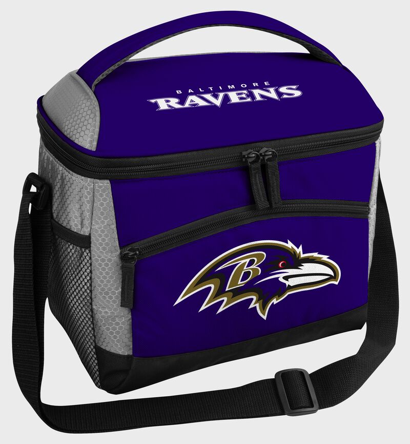 A Baltimore Ravens 12 can soft sided cooler