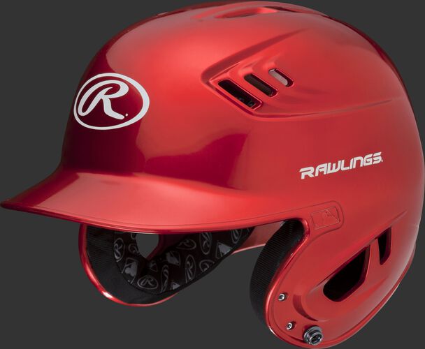 A metallic scarlet R16S Velo senior batting helmet with Cool-Flo vents