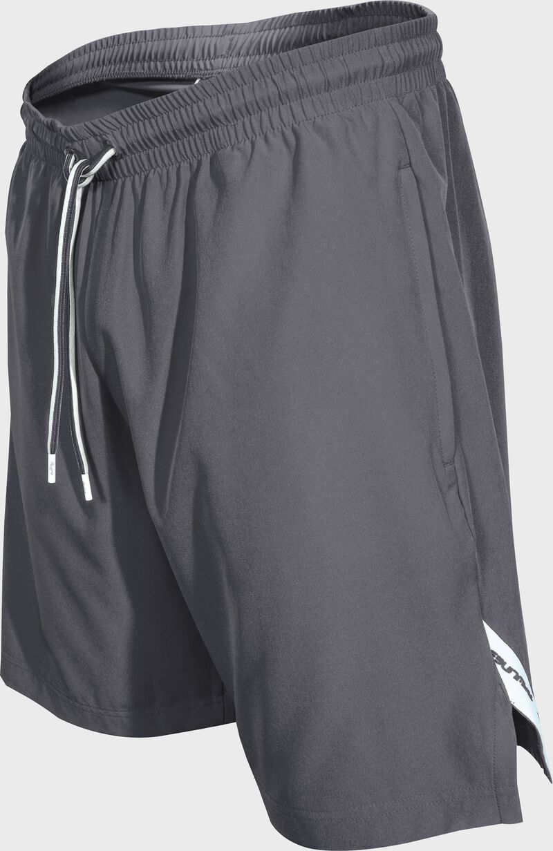 A pair of graphite Rawlings ColorSync Athletic shorts - SKU: CSTS-GR loading=