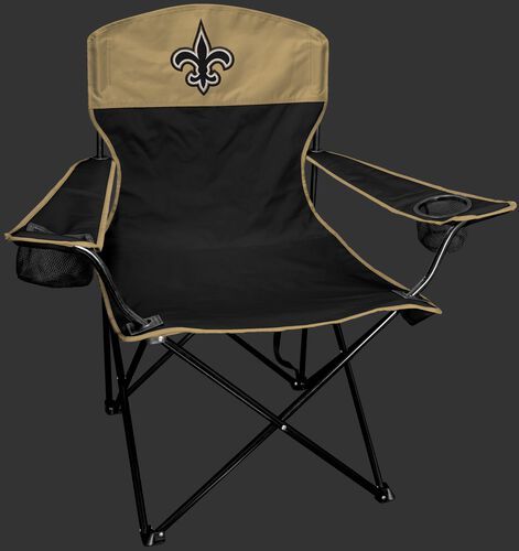 Front of Rawlings Black and Gold NFL New Orleans Saints Lineman Chair With Team Logo SKU #31021077111