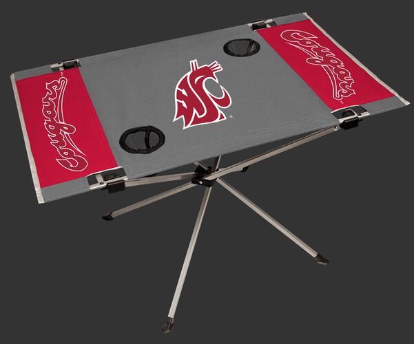 NCAA Washington Huskies Endzone table with team colors and team logos and two cup holders SKU #04053113111
