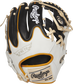 Shell back view of white, black, and camel 11.5-inch Rawlings Heart of the Hide R2G Wing Tip glove image number null