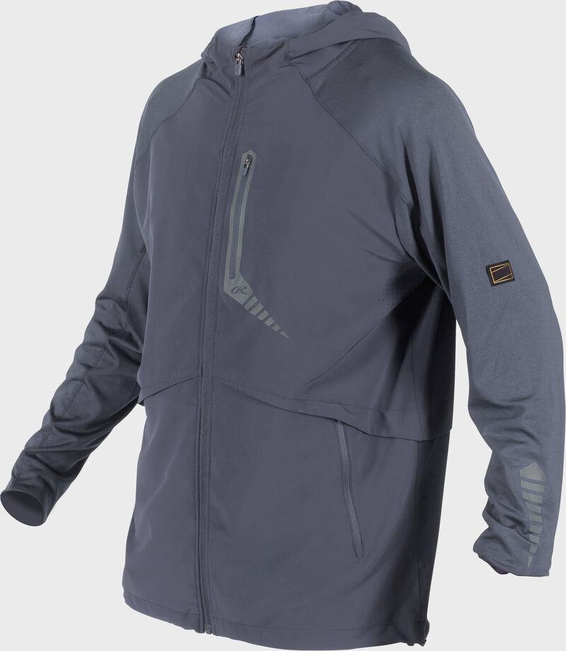 Rawlings Gold Collection Long Sleeve Cage Jacket, Adult M, Blue Gray