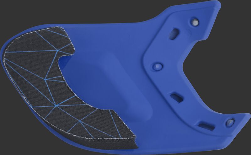 Padding on a royal MEXT Rawlings Mach EXT batting helmet extension
