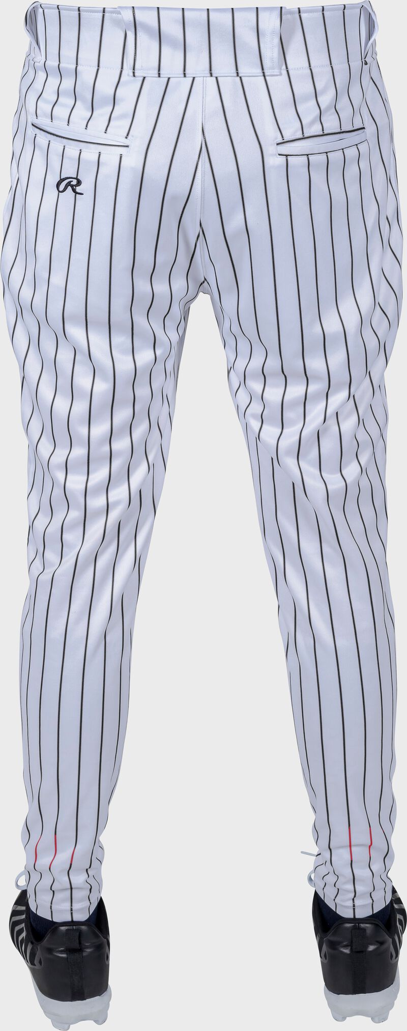 Rawlings 150 Jogger Fit Pinstripe Baseball Pants, Adult L, White/Black