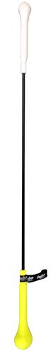 A white/black/yellow HITSTIK swing training bat