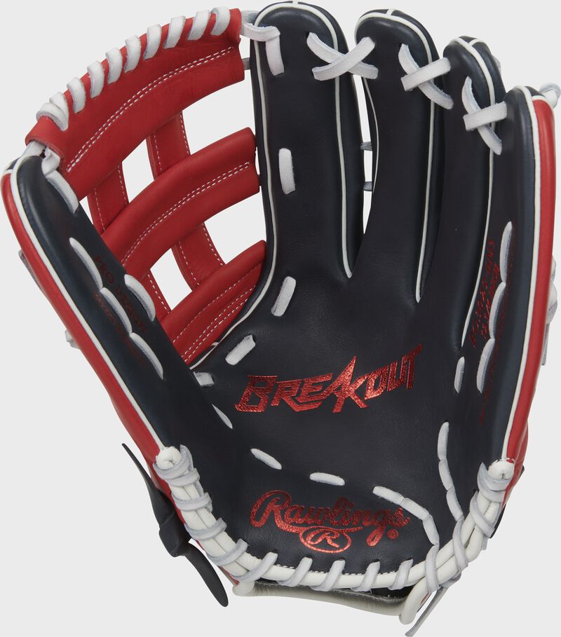 Shell palm view of 2022 Breakout 12.75-inch outfield glove