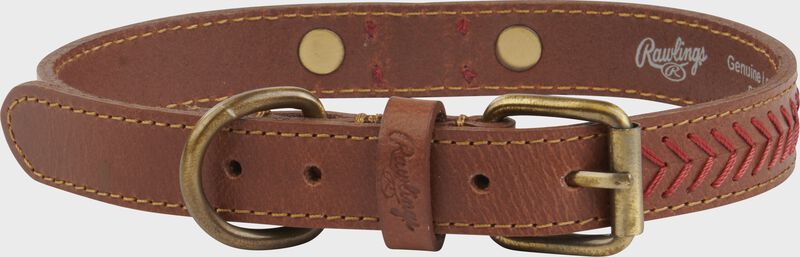 Rawlings Baseball Stitch Leather Dog Collar