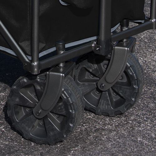 Sturdy wheels of an Oakland Raiders wagon SKU #00931072519