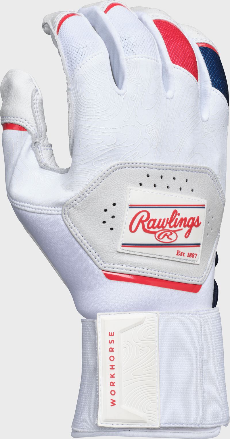 Back of a USA Workhorse compression strap batting glove