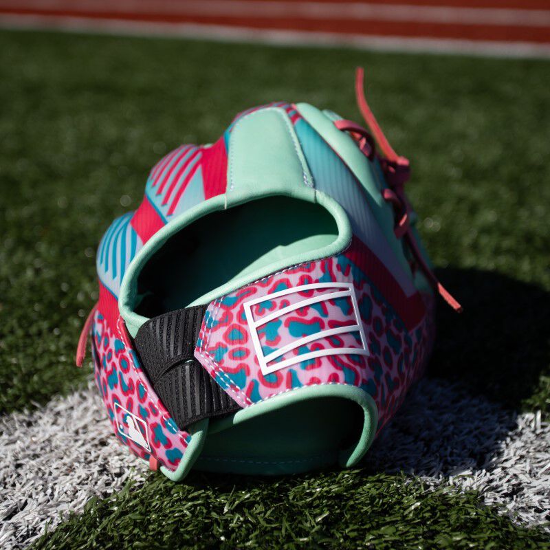 Back wrist strap of a ColorSync 8 REV1X glove on a field 