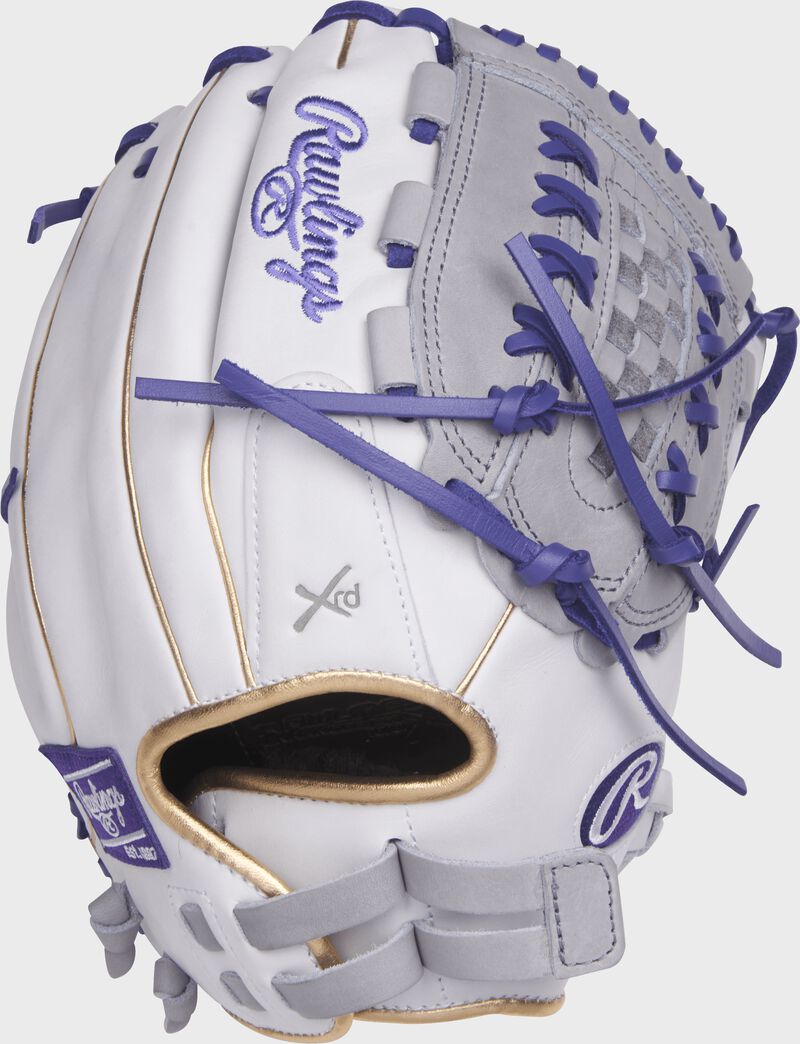 RLA125-18WPU 12.5-inch Liberty Advanced outfield/pitcher's fastpitch glove with a white back and Pull-Strap back design