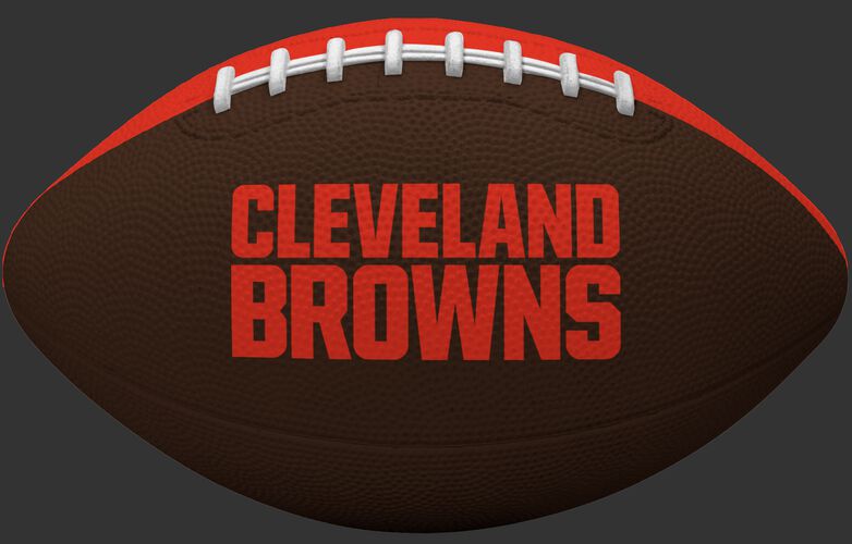 Brown side of a Cleveland Browns rubber Gridiron football with team name SKU #09501064122