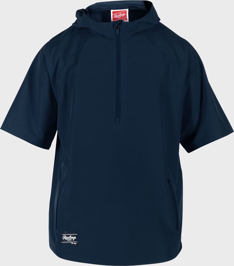 Rawlings ColorSync Short Sleeve Hoodie, Youth M, Navy