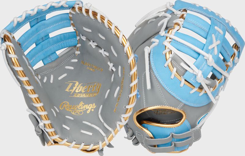 Liberty Advanced Color Series 13 in 1st Base Mitt, Gray/Columbia Blue, Left