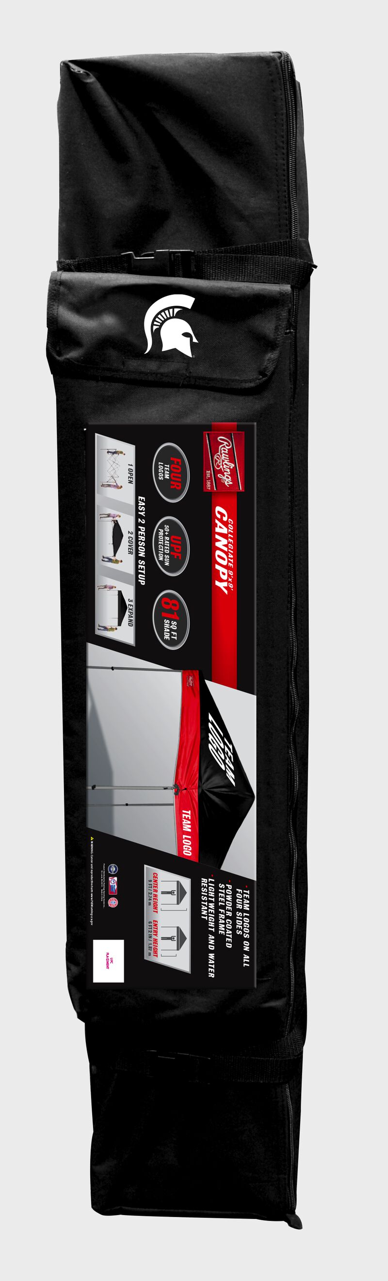Black carry case for a Michigan State Spartans canopy