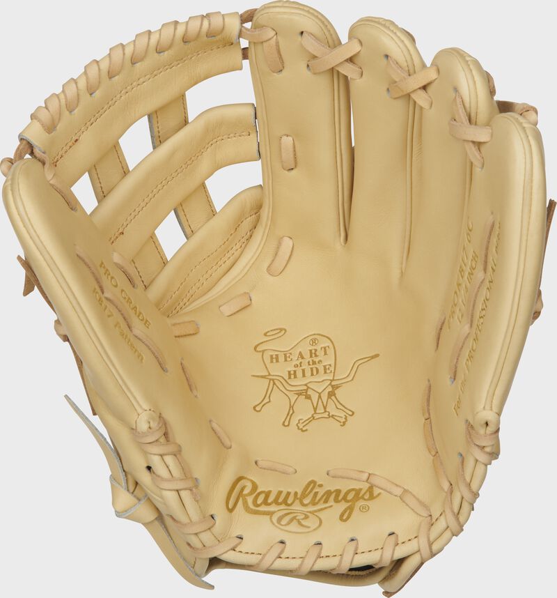 PROKB17-6C Rawlings Pro Label "Sand" glove with a camel palm, web and laces