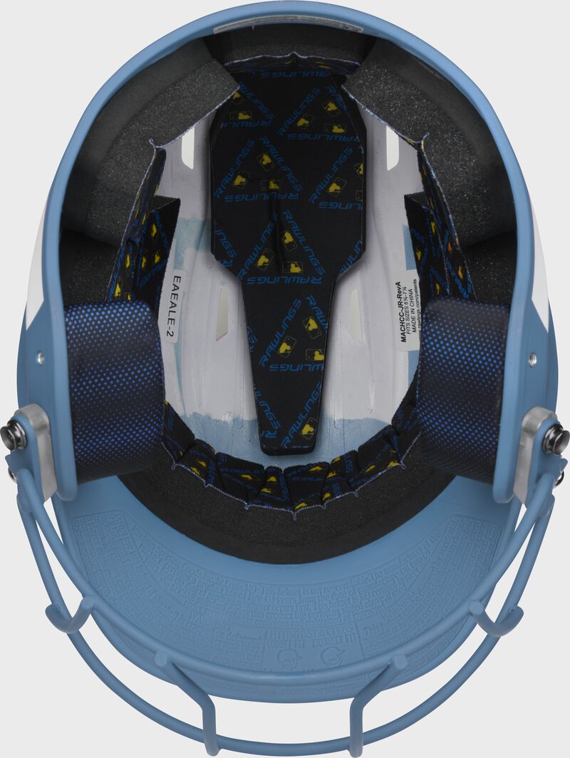 Inside view of Rawlings Mach Ice Softball Batting Helmet - SKU: MSB13