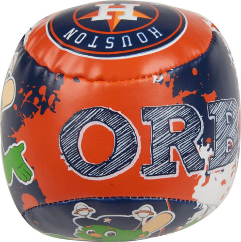 Top of Rawlings Houston Astros Quick Toss 4'' Softee Baseball With Team Mascot Name On Front In Team Colors SKU #01320002113