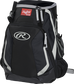 Left side of a black R500 Players team backpack with white trim image number null