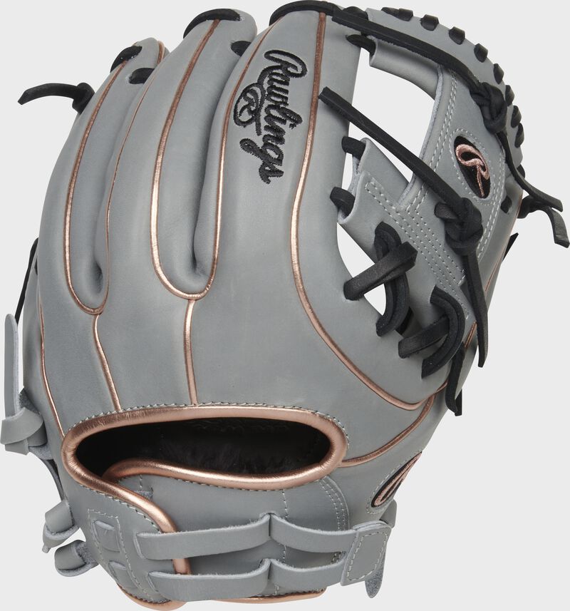 Back of a gray Liberty Advanced 11.75" I-web infield glove with a pull-strap back - SKU: RLA715-2G