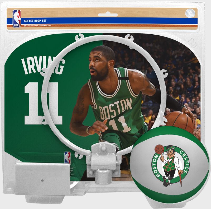 A NBA Boston Celtics Kyrie Irving softee hoop set with a picture of Irving on the backboard - SKU: 03544538511