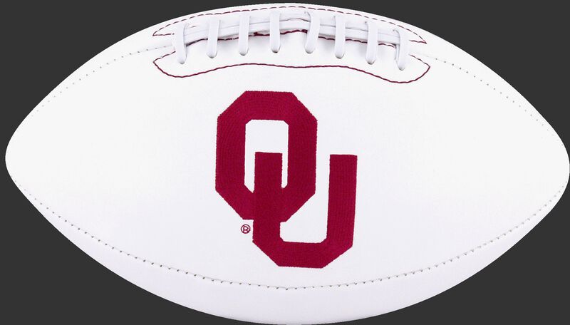 White NCAA Oklahoma Sooners Football With Team Logo SKU #05733045121