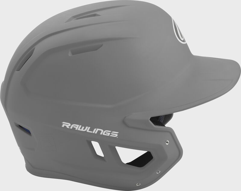 Right side of a matte silver MACH helmet