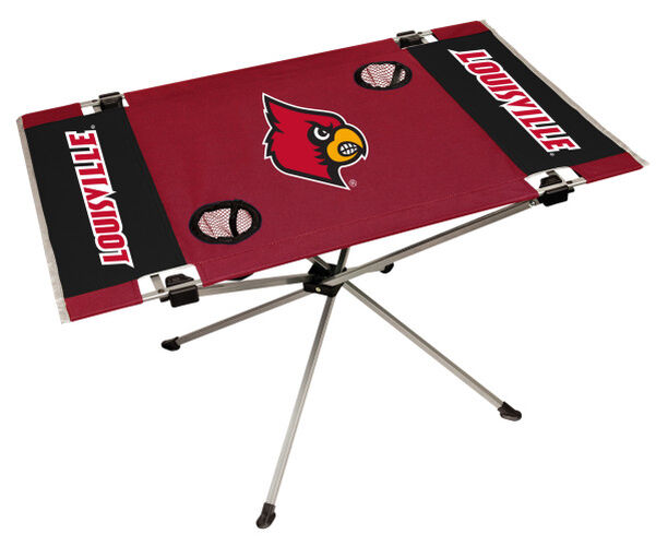 Rawlings Red and Black NCAA Louisville Cardinals Endzone Table With Two Cup Holders, Team Logo, and Team Name SKU #04053078111