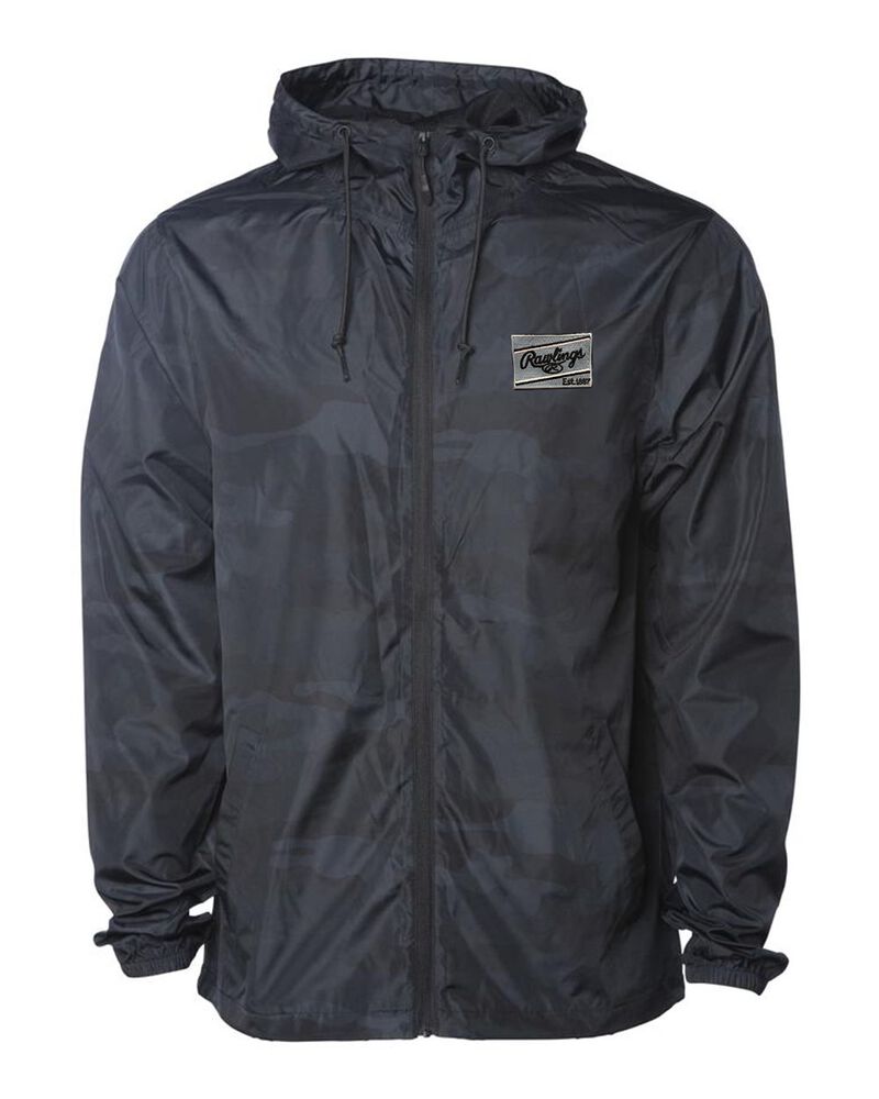 A black camo Rawlings lightweight windbreaker jacket - SKU: RSGCJ-G/HC