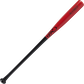 Angled view of a 34" Rawlings Maple fungo bat with a black handle and red barrel - SKU: MLF5-B-RD-34 image number null