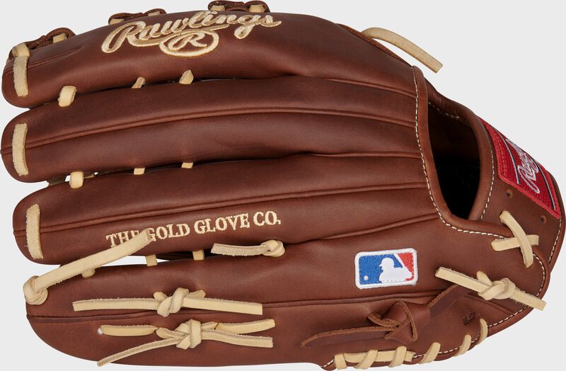 Pinky back view of timberglaze Gameday 57 Series Nick Markakis Heart of the Hide glove