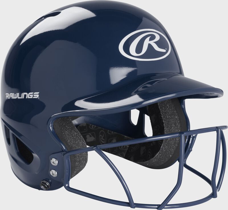 A navy MLB inspired T-ball helmet with a navy facemask - SKU: MODMLTBFG-N