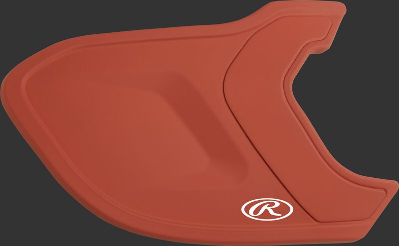 A matte burnt orange MEXT Mach EXT batting helmet extension