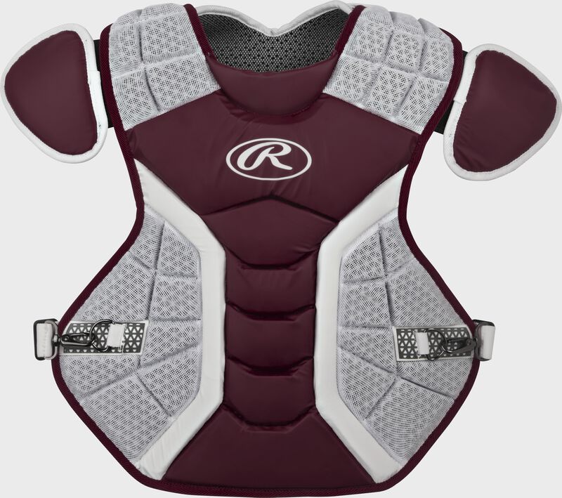 A maroon/grey CPPRO Pro Preferred adult chest protector loading=