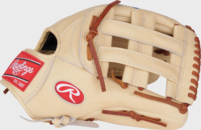 Thumb of a camel Heart of the Hide 12.75" Outfield glove with a camel H-web