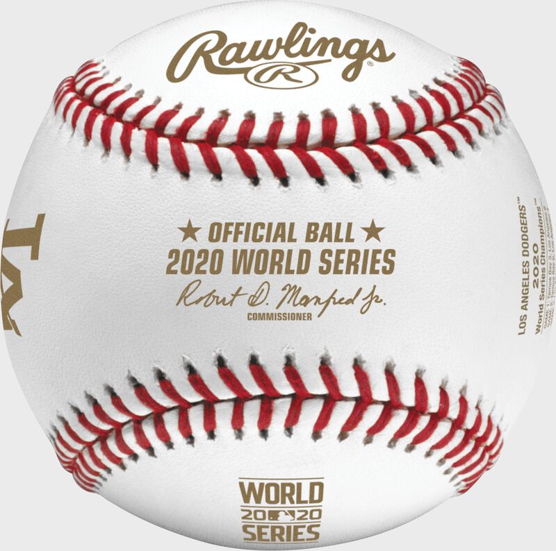 The MLB 2020 Los Angeles Dodgers World Series champions baseball with gold stamping - SKU: EA-WSBB20CHMP-R