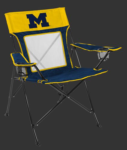 Front of Rawlings Yellow and Navy NCAA Michigan Wolverines Game Changer Chair With Team Logo SKU #00643083111