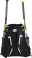 Back of a black R500 team backpack with two bats in the side sleeves image number null