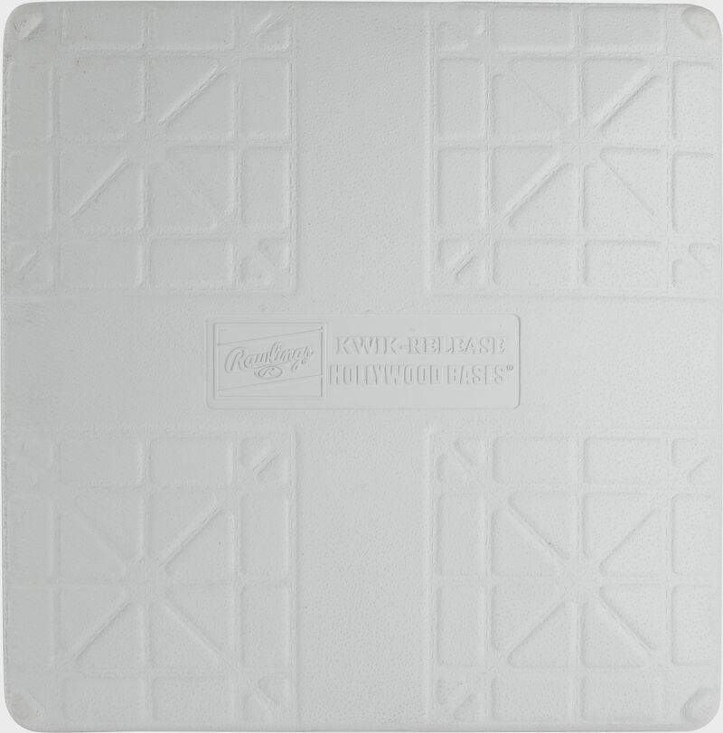 Top of a white Rawlings Hollywood Impact Kwik-Release base - SKU: HIKRB