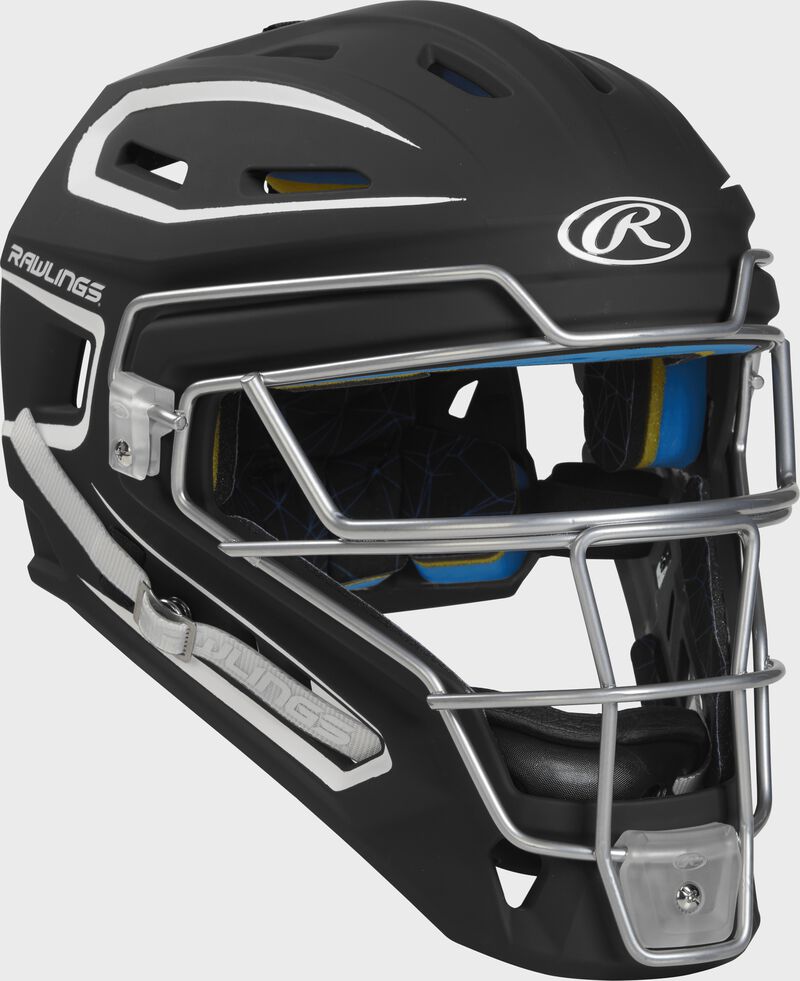 A black/white Mach catcher's mask