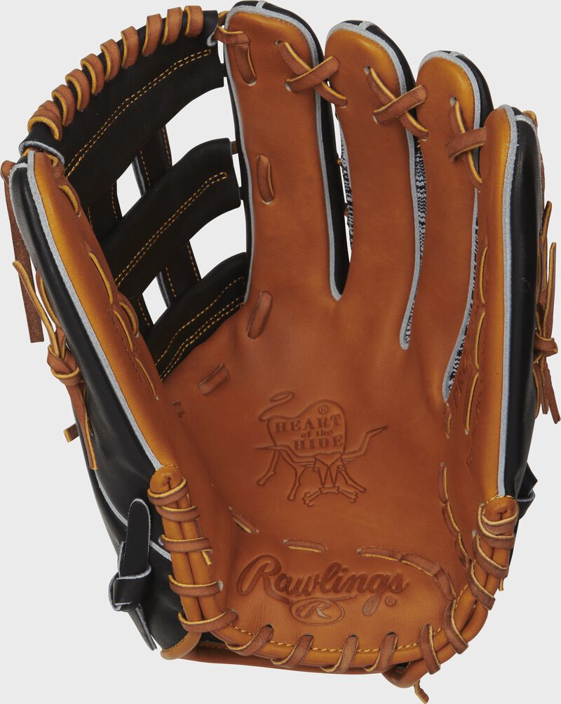 PRO3039-6TBZ 12.75-inch Heart of the Hide outfield glove with a tan palm and tan laces