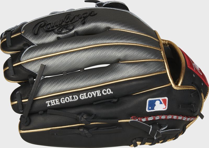 Pinky back view of Bryce Harper Heart of the Hide outfield glove