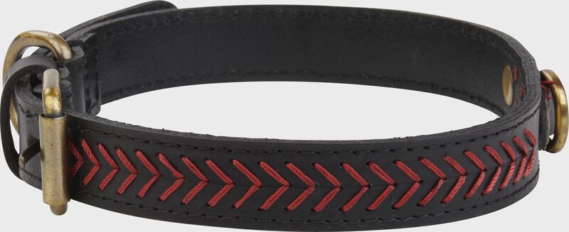 Rawlings Baseball Stitch Leather Dog Collar