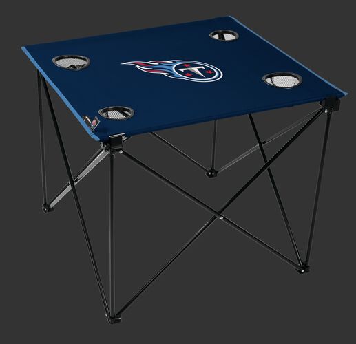 Rawlings Navy Blue NFL Tennessee Titans Deluxe Tailgate Table With Four Cup Holders and Team Logo Printed In The Middle SKU #00701069111