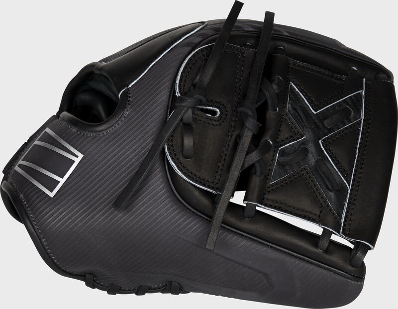 Web back view of black and gray 2022 REV1X 11.75-inch infield/pitcher's glove