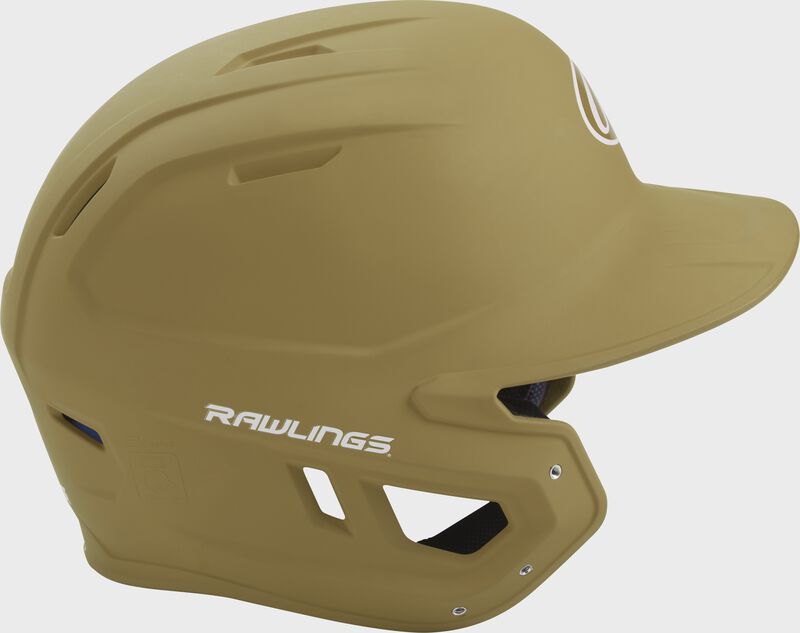 Right side of a matte Vegas gold MACH helmet