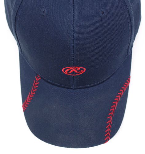 Top of Rawlings Women's Change Up Navy Baseball Stitch Oval-R Logo Hat - SKU #RC40000-400