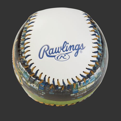 Rawlings logo on a Milwaukee Brewers team stadium ball